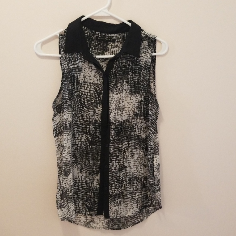 Banana Republic Sheer Print Blouse
